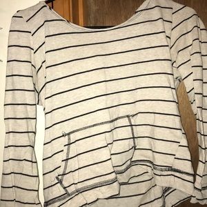 Gray crop top hoodie